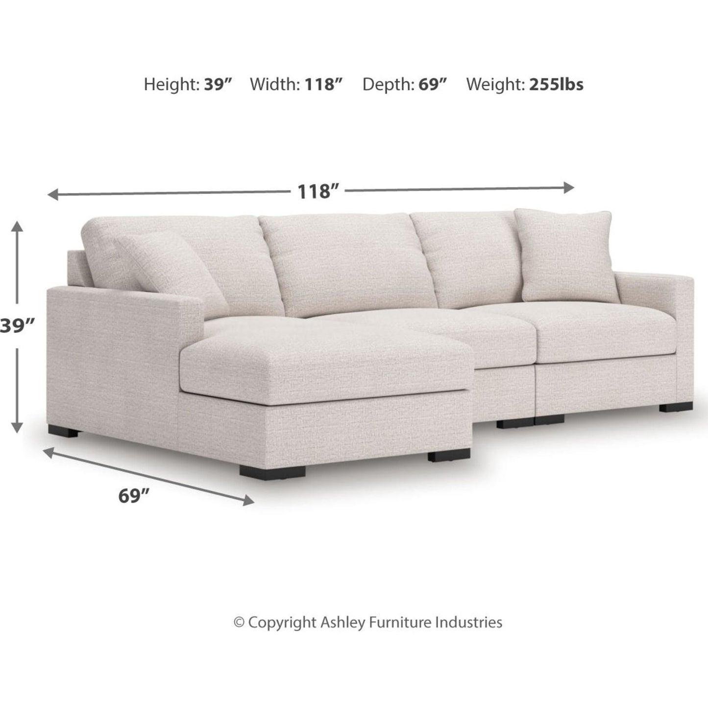 Canapé d'angle modulaire 3 pièces avec méridienne, exclusivité Omaha