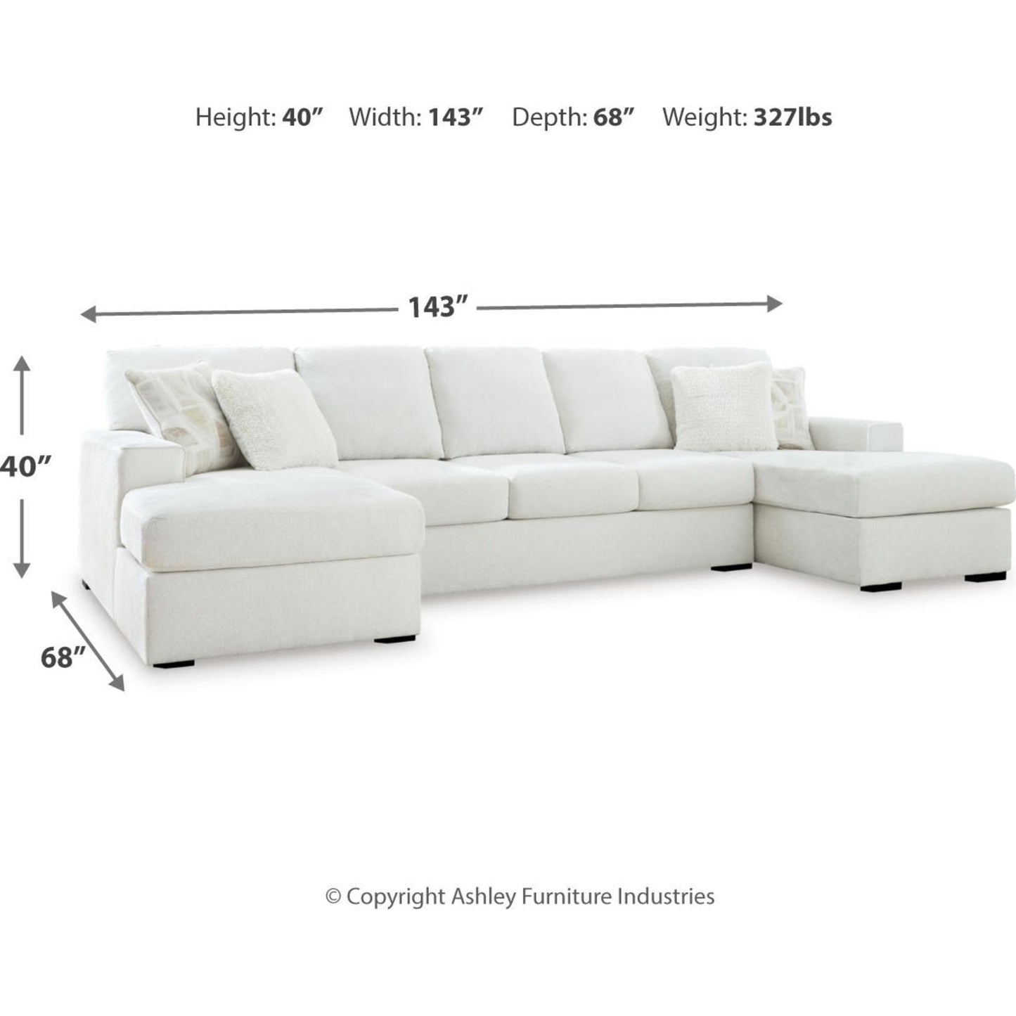 Canapé d'angle 4 pièces exclusif Leighelli avec double méridienne