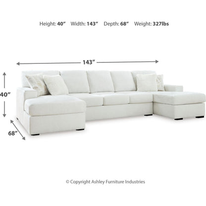 Canapé d'angle 4 pièces exclusif Leighelli avec double méridienne