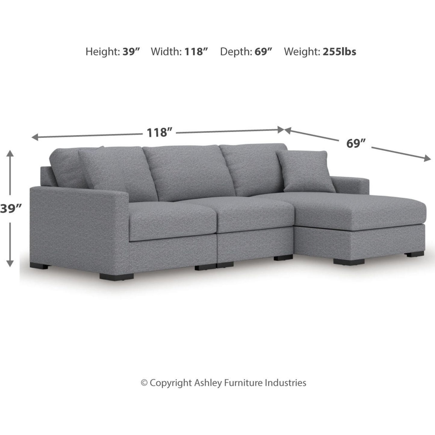 Canapé d'angle modulaire 3 pièces avec méridienne, exclusivité Omaha