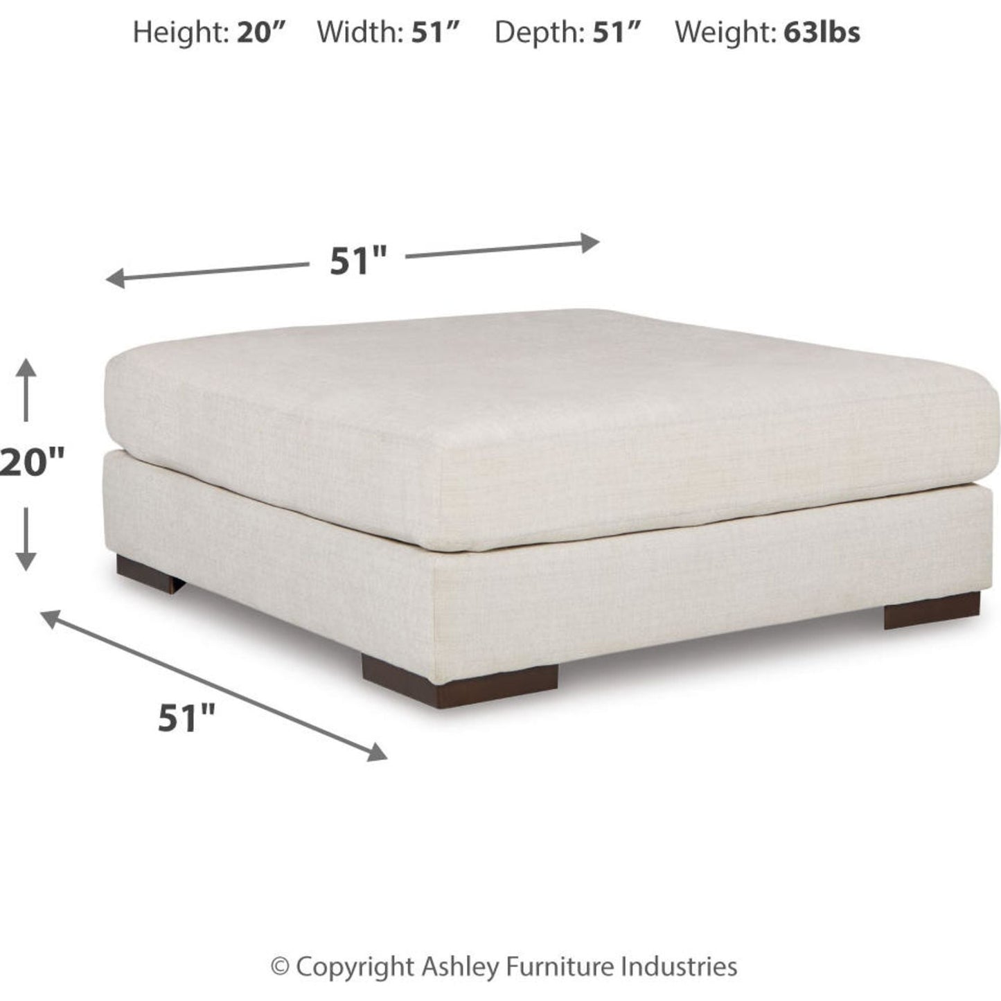 Pouf d'appoint surdimensionné exclusif Lyndeboro