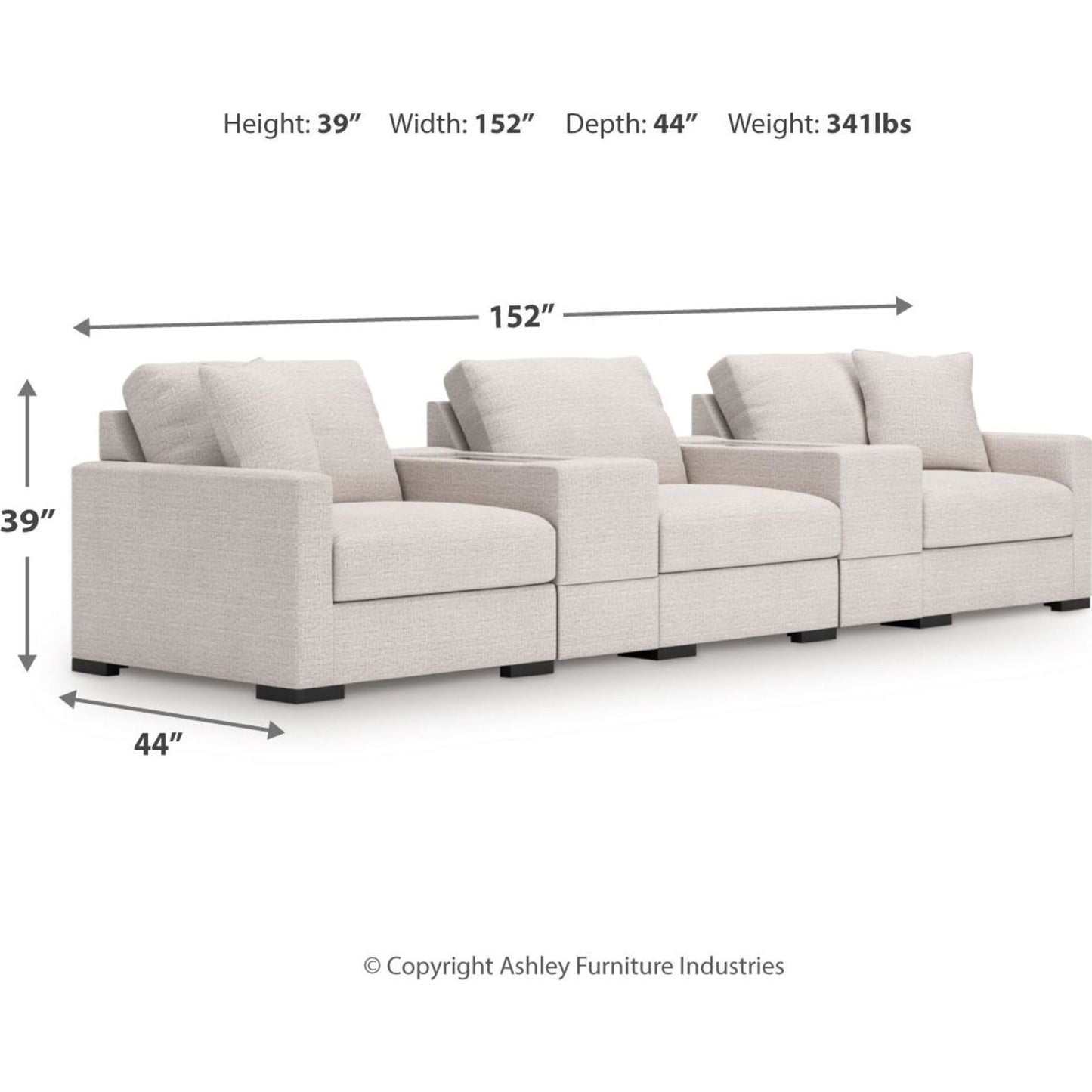 Canapé d'angle modulaire 5 pièces exclusif à Omaha avec double rangement
