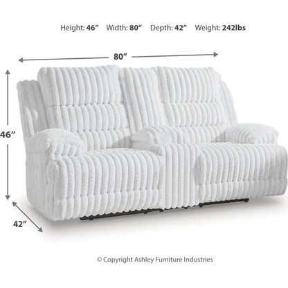 Canapé inclinable électrique deux places avec console