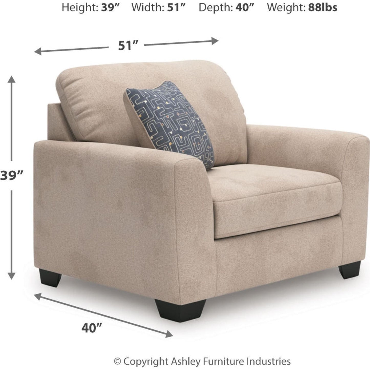 Chaise surdimensionnée exclusive Panola