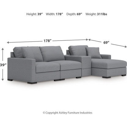Canapé d'angle modulaire 4 pièces exclusif Omaha avec rangement et méridienne