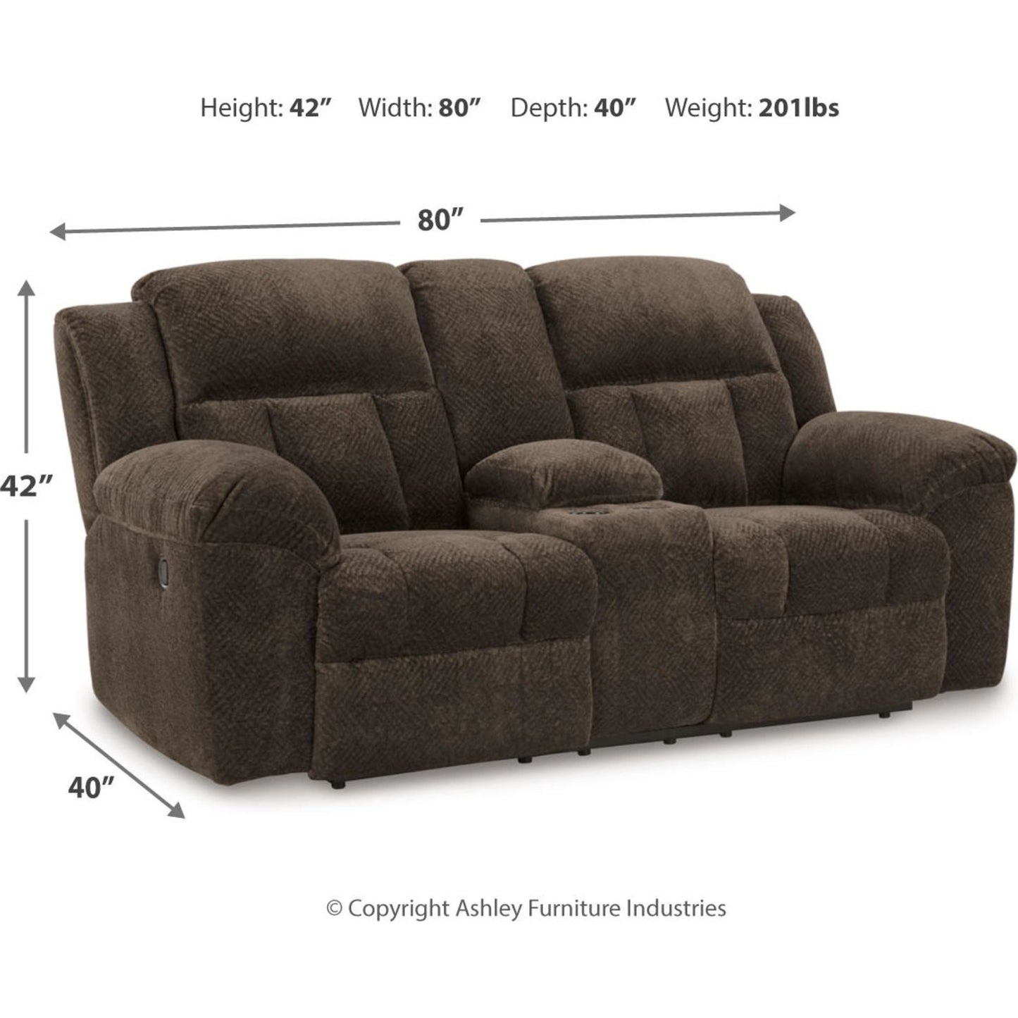 Canapé inclinable Frohn avec console