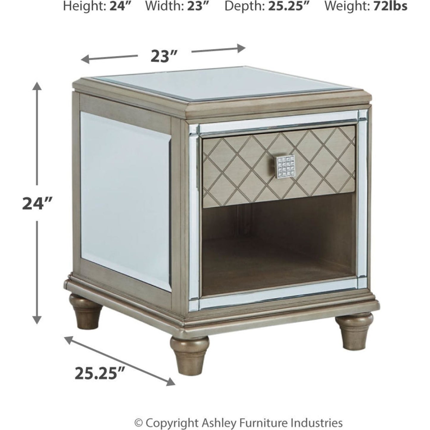 Table d'appoint rectangulaire Chevanna
