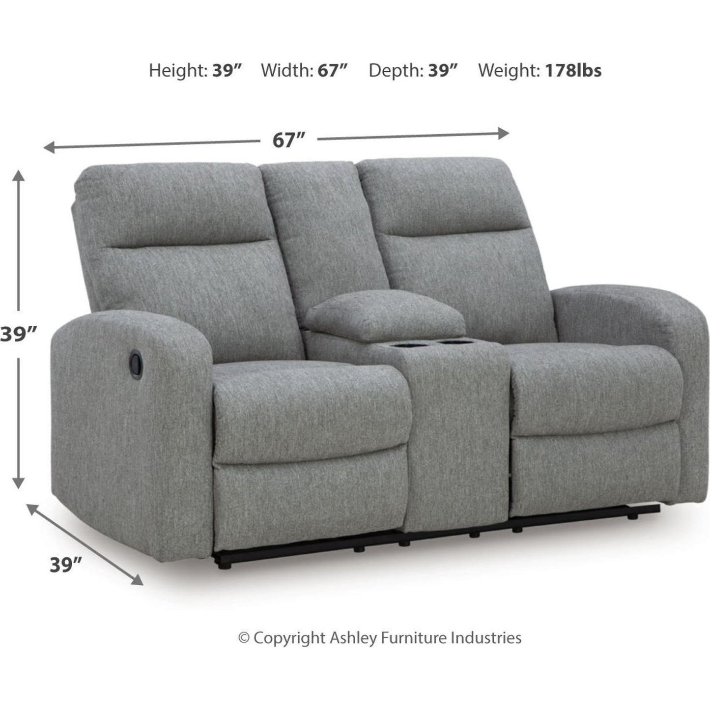 Canapé inclinable deux places Moreau Place avec console