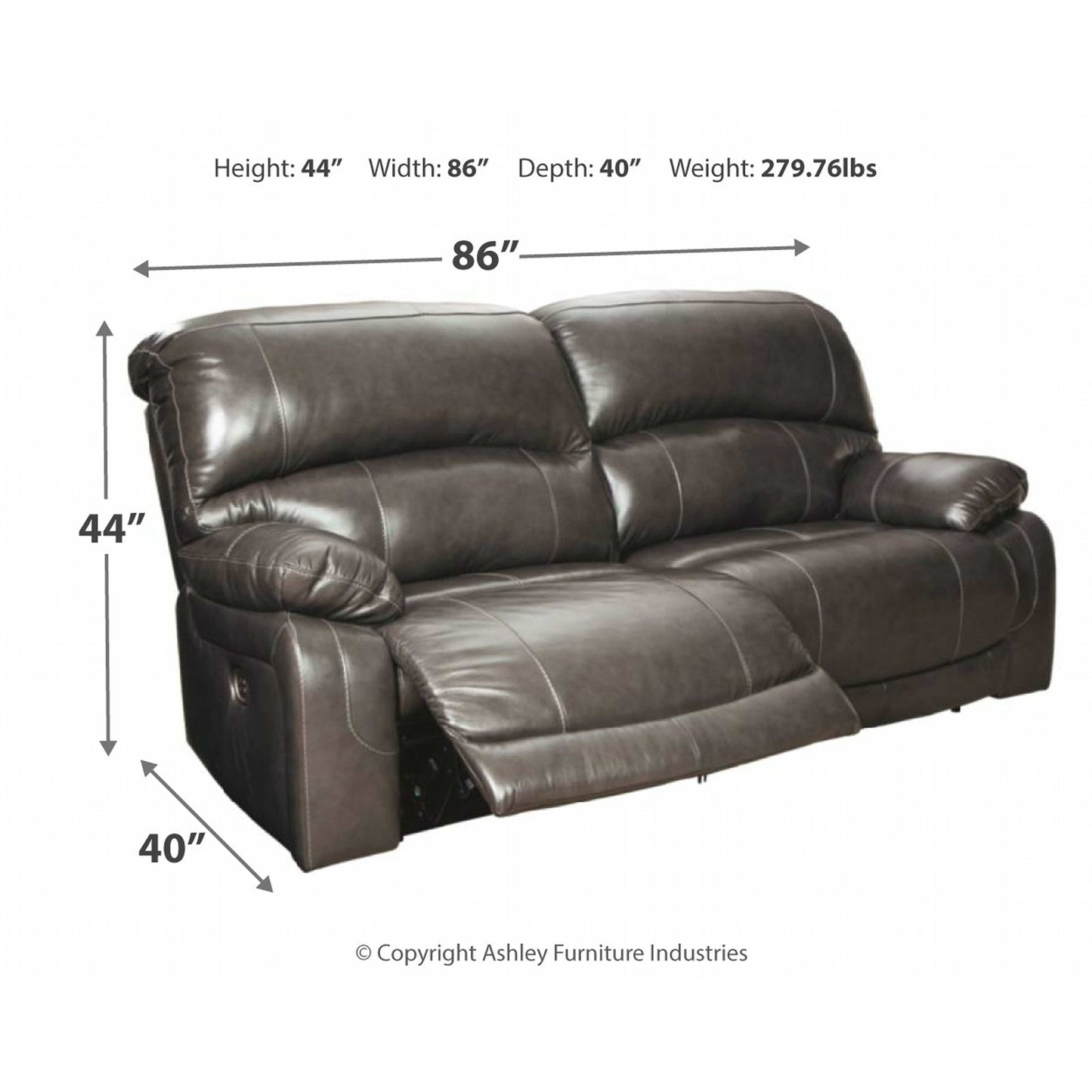 Canapé inclinable Hallstrung avec alimentation électrique