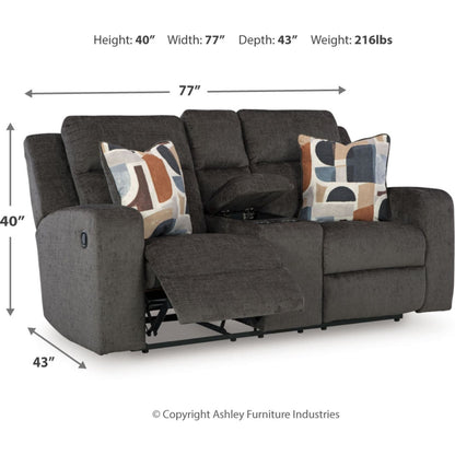 Canapé inclinable deux places Kanlow avec console