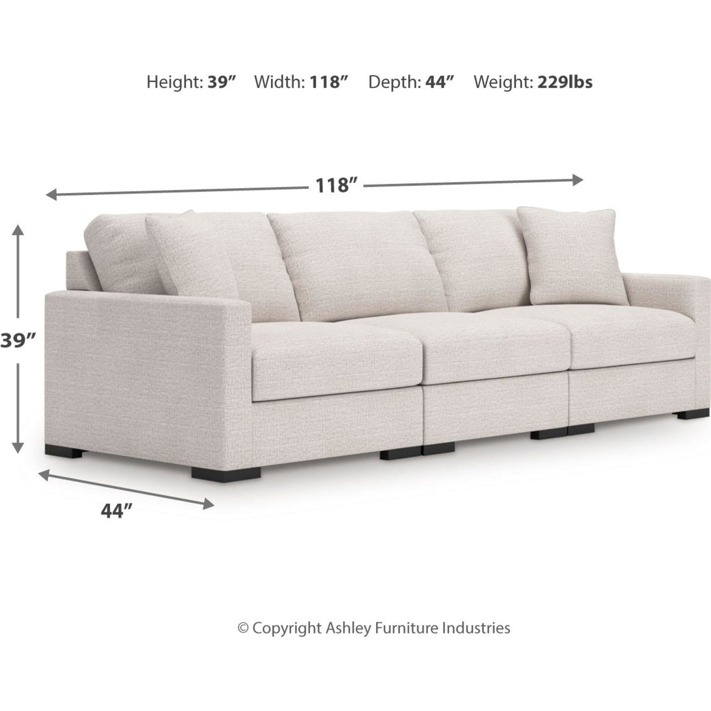 Canapé d'angle modulaire 3 pièces exclusif à Omaha