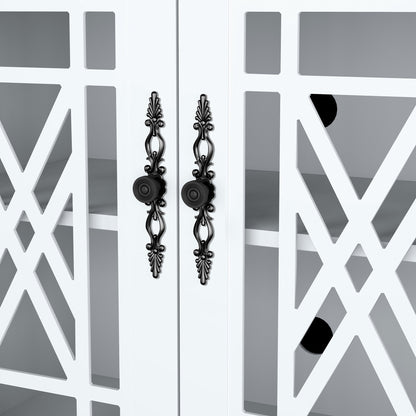 Buffet/meuble d'appoint de cuisine en bois de style vintage - Largeur : 63 pouces