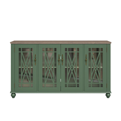 Buffet/meuble d'appoint de cuisine en bois de style vintage - Largeur : 63 pouces