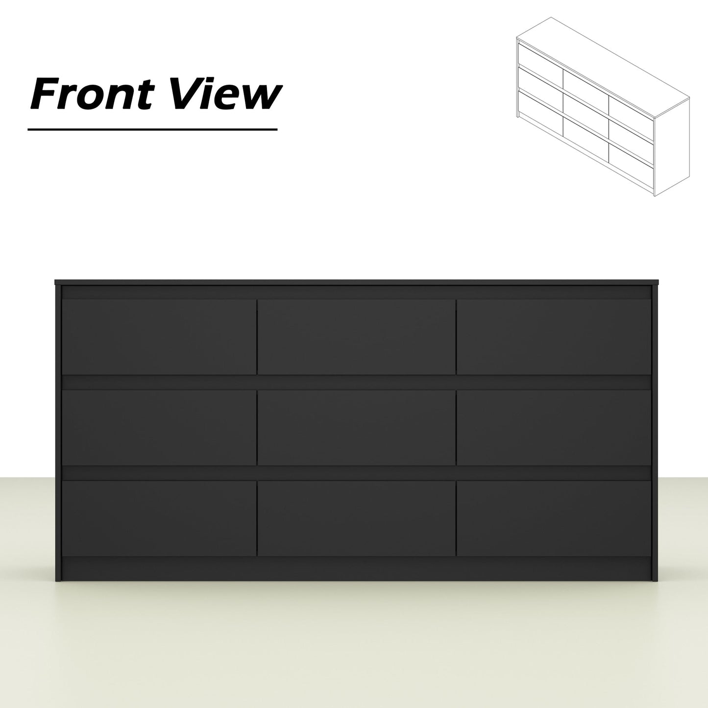 Commode d'appoint 63W à 9 tiroirs pour salon ou chambre