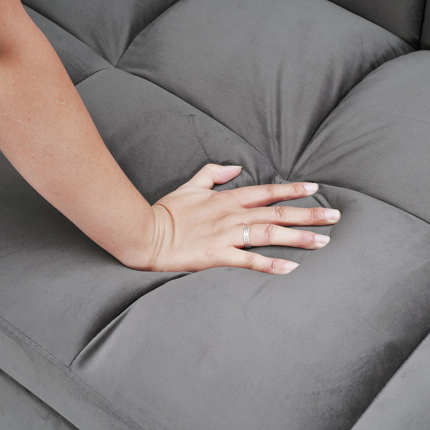 Canapé-lit convertible 3 en 1 en velours 64,96 avec dossier réglable, poche de rangement et capacité de charge de 227 kg