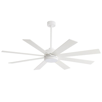 Ventilateur de plafond noir à 8 pales de 65 pouces avec éclairage LED et télécommande