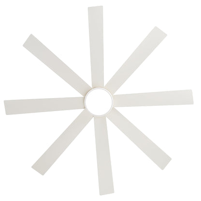 Ventilateur de plafond noir à 8 pales de 65 pouces avec éclairage LED et télécommande