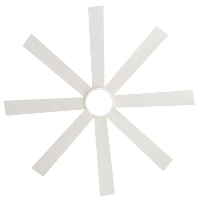Ventilateur de plafond noir à 8 pales de 65 pouces avec éclairage LED et télécommande