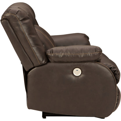 Canapé inclinable deux places Denoron avec alimentation électrique