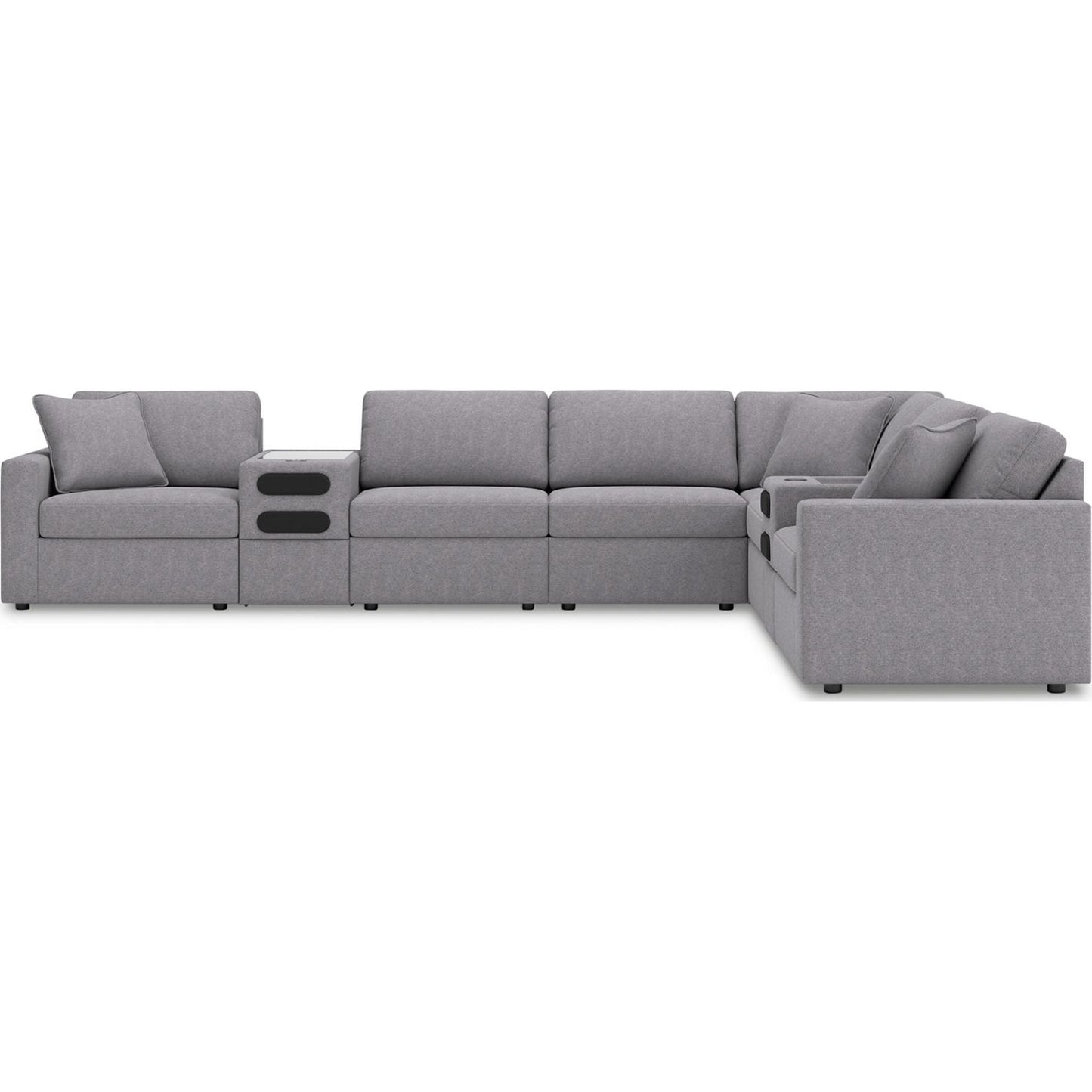 Canapé d'angle modulaire Modmax 8 pièces avec consoles audio