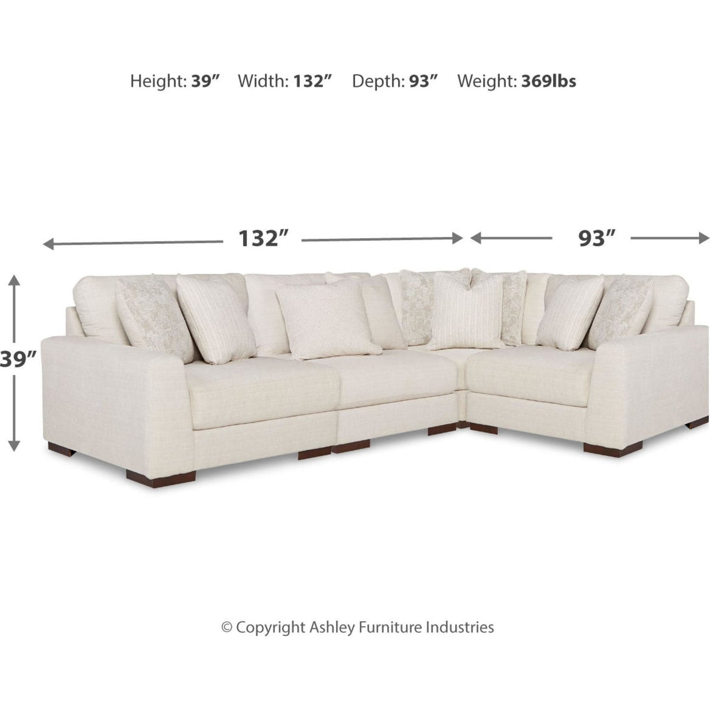 Lyndeboro - Canapé d'angle modulaire 4 pièces exclusif