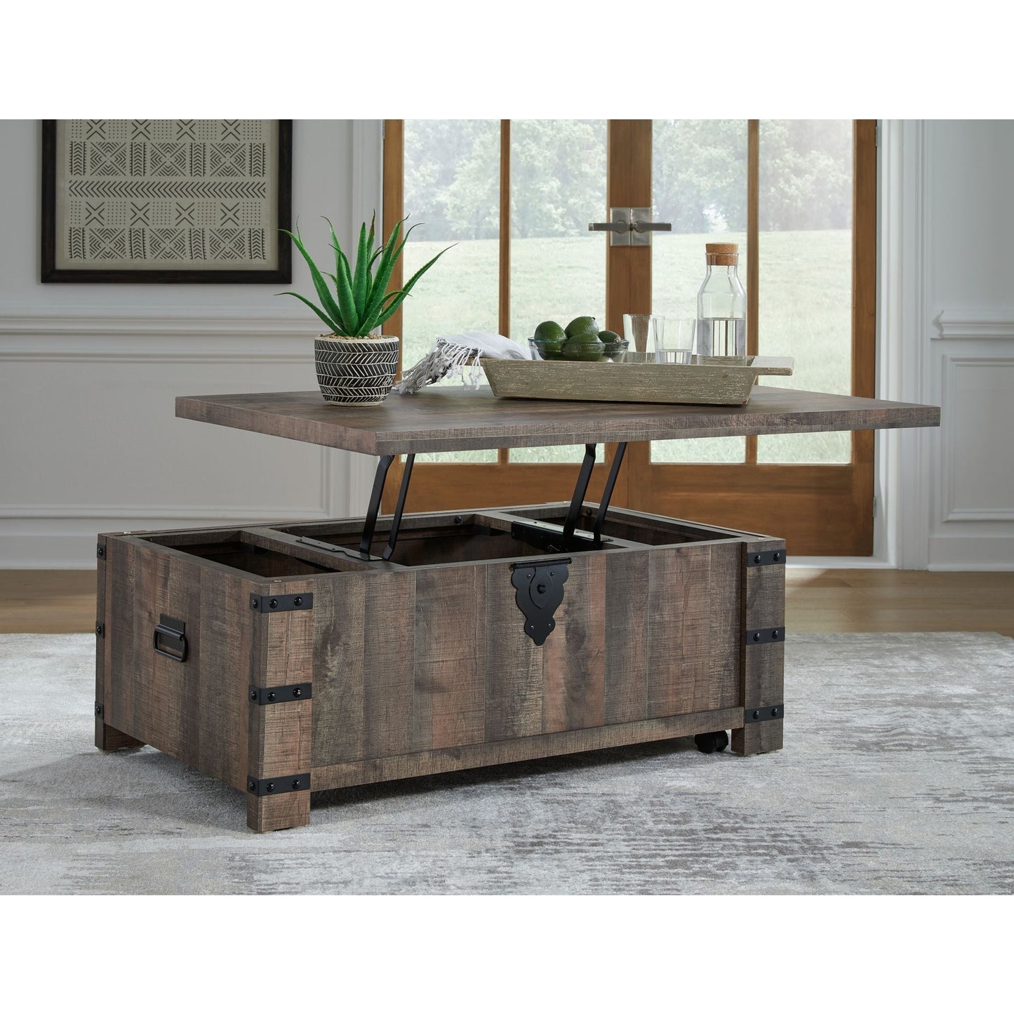 Table basse Hollum avec plateau relevable