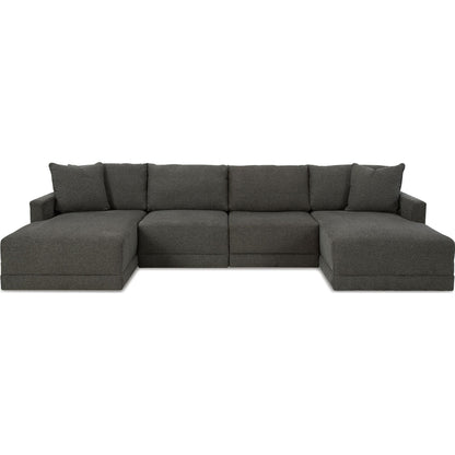 Canapé d'angle modulaire 4 pièces avec méridienne, une exclusivité Evey