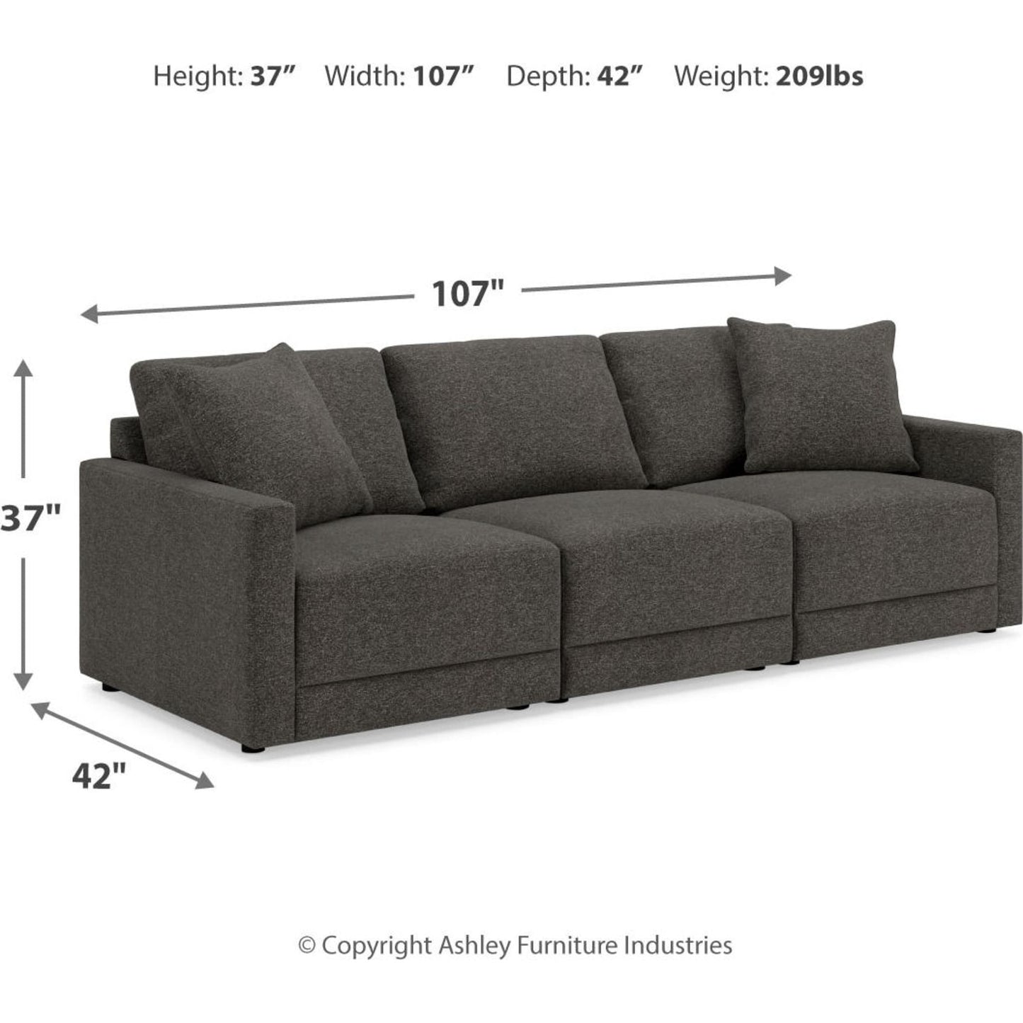 Canapé d'angle modulaire 3 pièces exclusif Evey