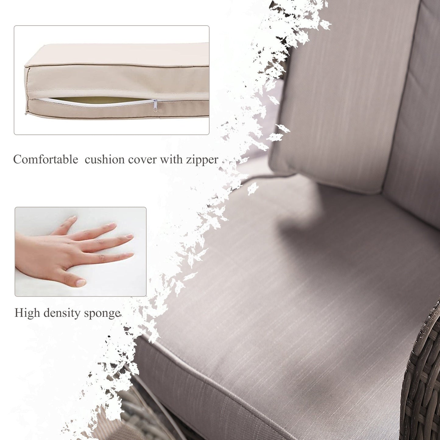 Ensemble de salle à manger rond d'extérieur en rotin tressé 7 pièces avec coussins par Moda Furnishings