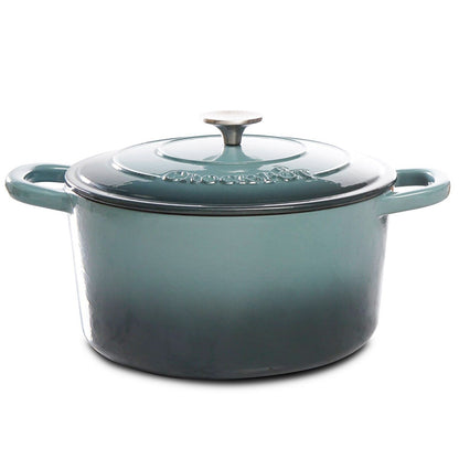 Cocotte ronde en fonte de 7 litres, couleur frêne