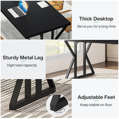 Bureau de direction de 70,8 pouces, grand bureau d'ordinateur, poste de travail