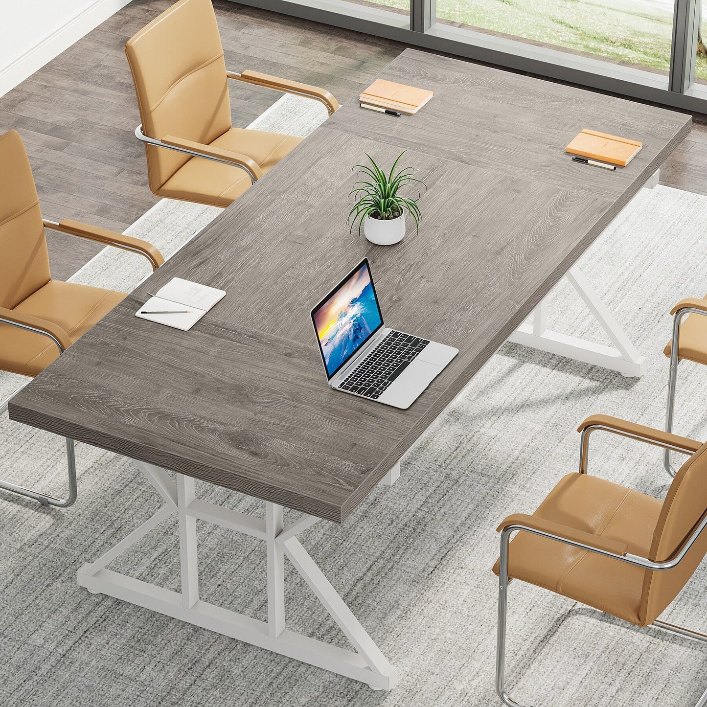 Bureau de direction de 70,8 pouces, grand bureau d'ordinateur, poste de travail