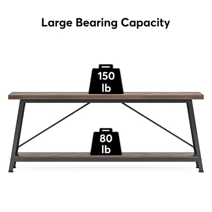 Table console extra longue de 70,9 pouces, style industriel.