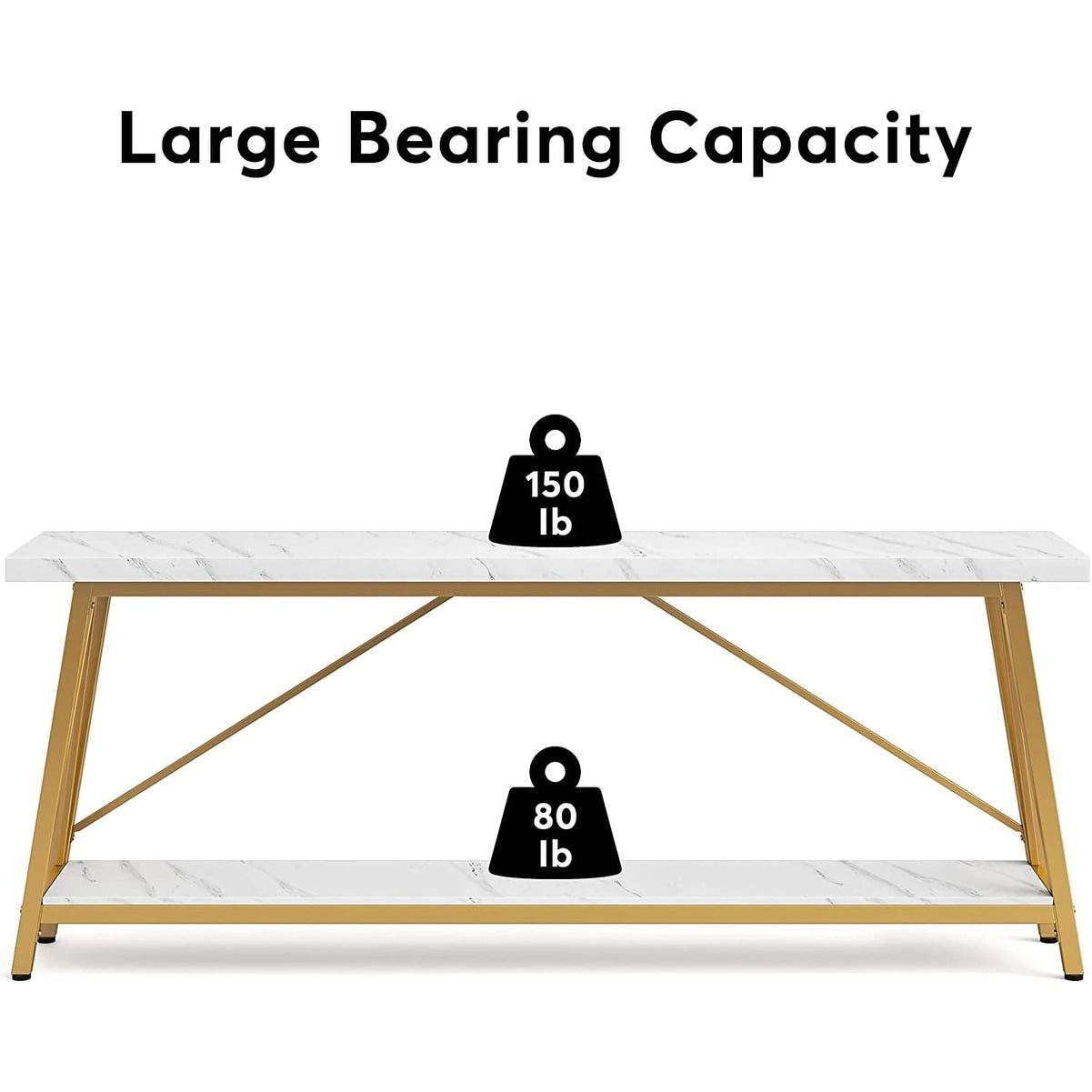 Table console extra longue de 70,9 pouces, style industriel.