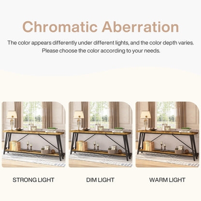 Table console extra longue de 70,9 pouces, style industriel.