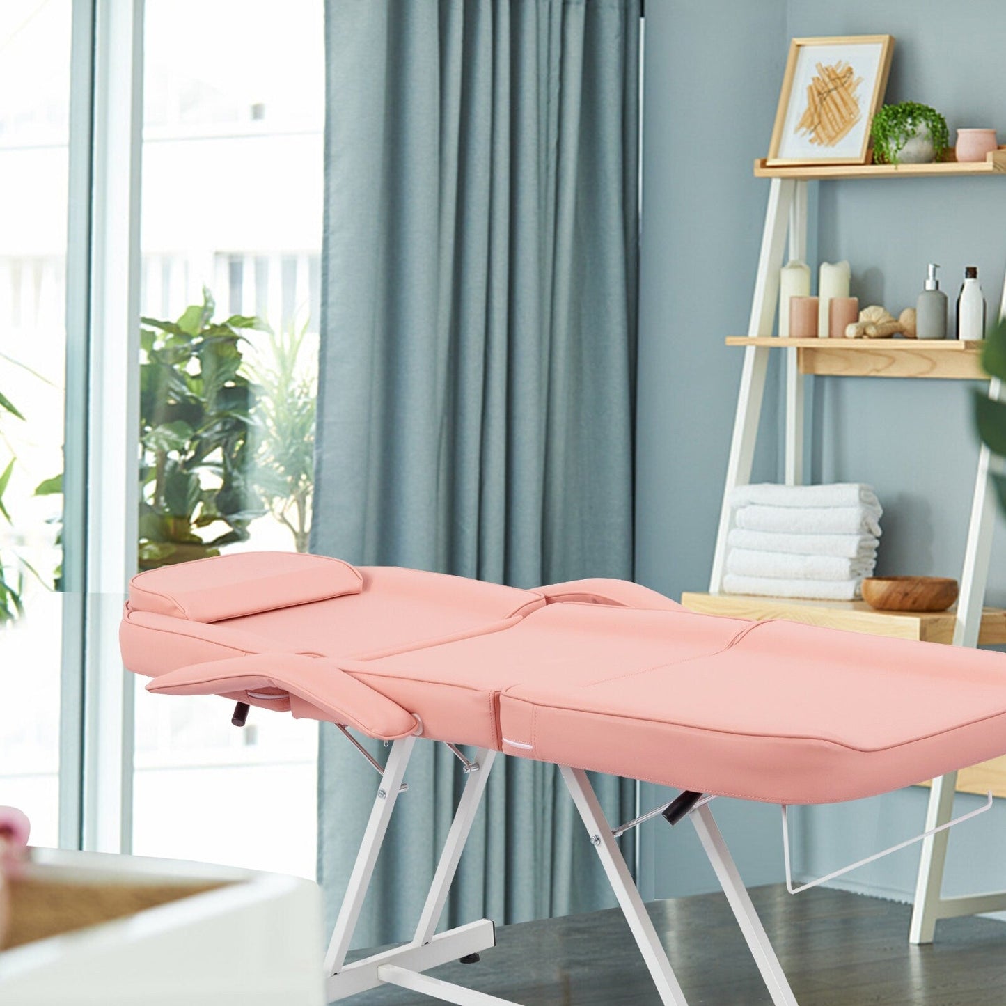 Lit de massage réglable pour salon de beauté et spa, fauteuil de tatouage avec tabouret