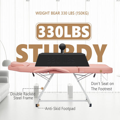 Lit de massage réglable pour salon de beauté et spa, fauteuil de tatouage avec tabouret