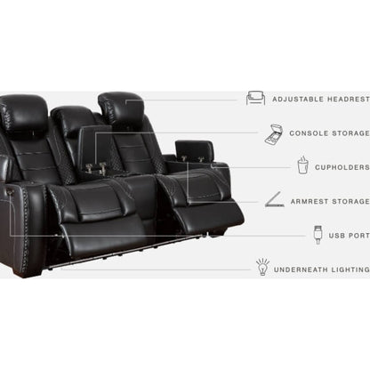 Canapé inclinable électrique Party Time avec console et appui-tête réglable