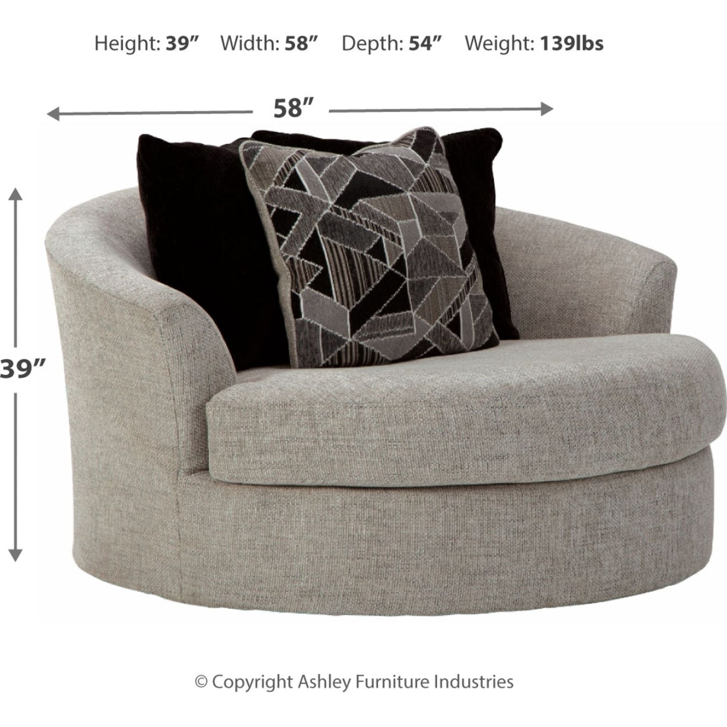 Fauteuil pivotant surdimensionné Megginson