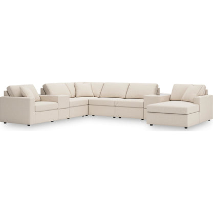 Canapé d'angle modulaire Modmax 8 pièces avec méridienne et consoles de rangement