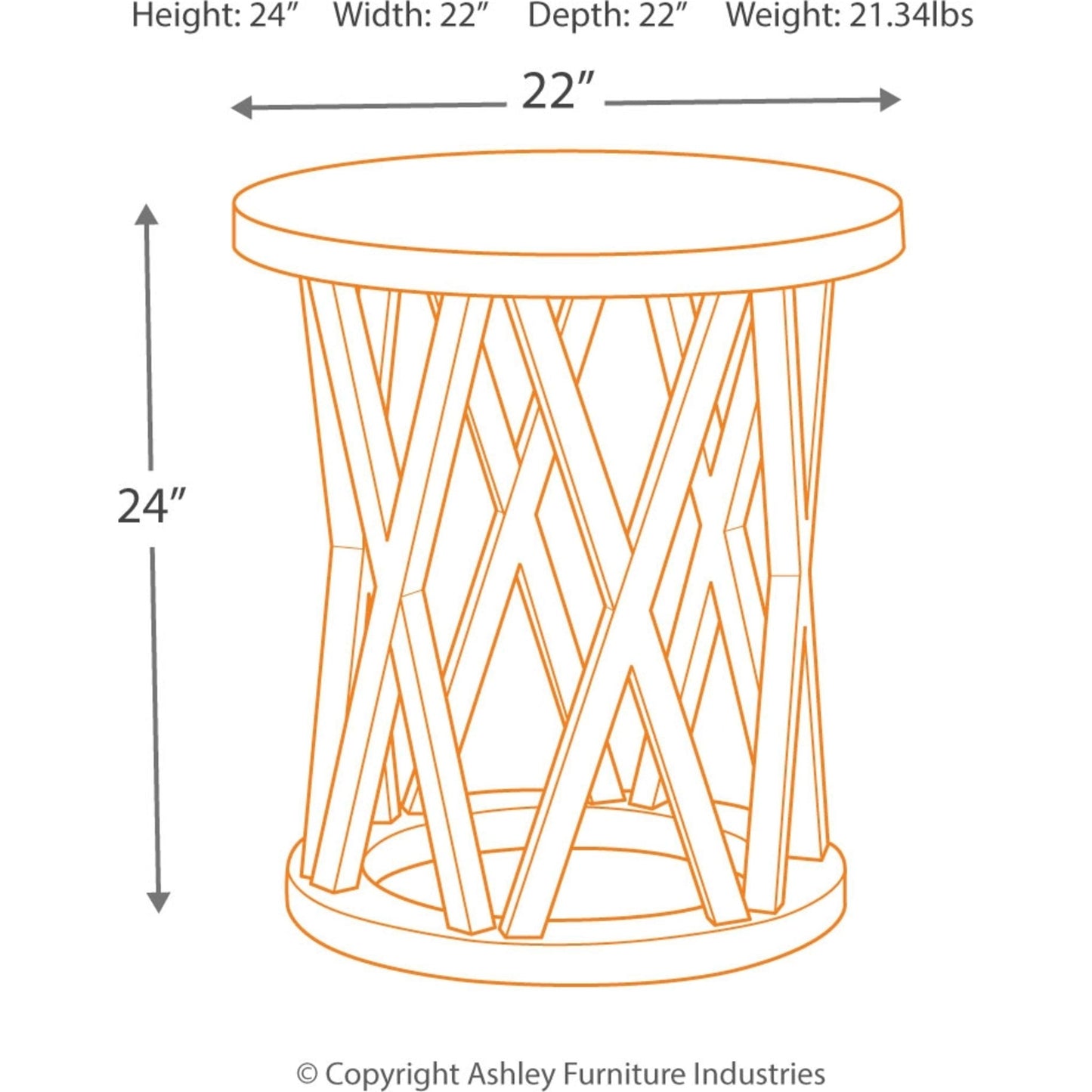 Table d'appoint ronde Sharzane