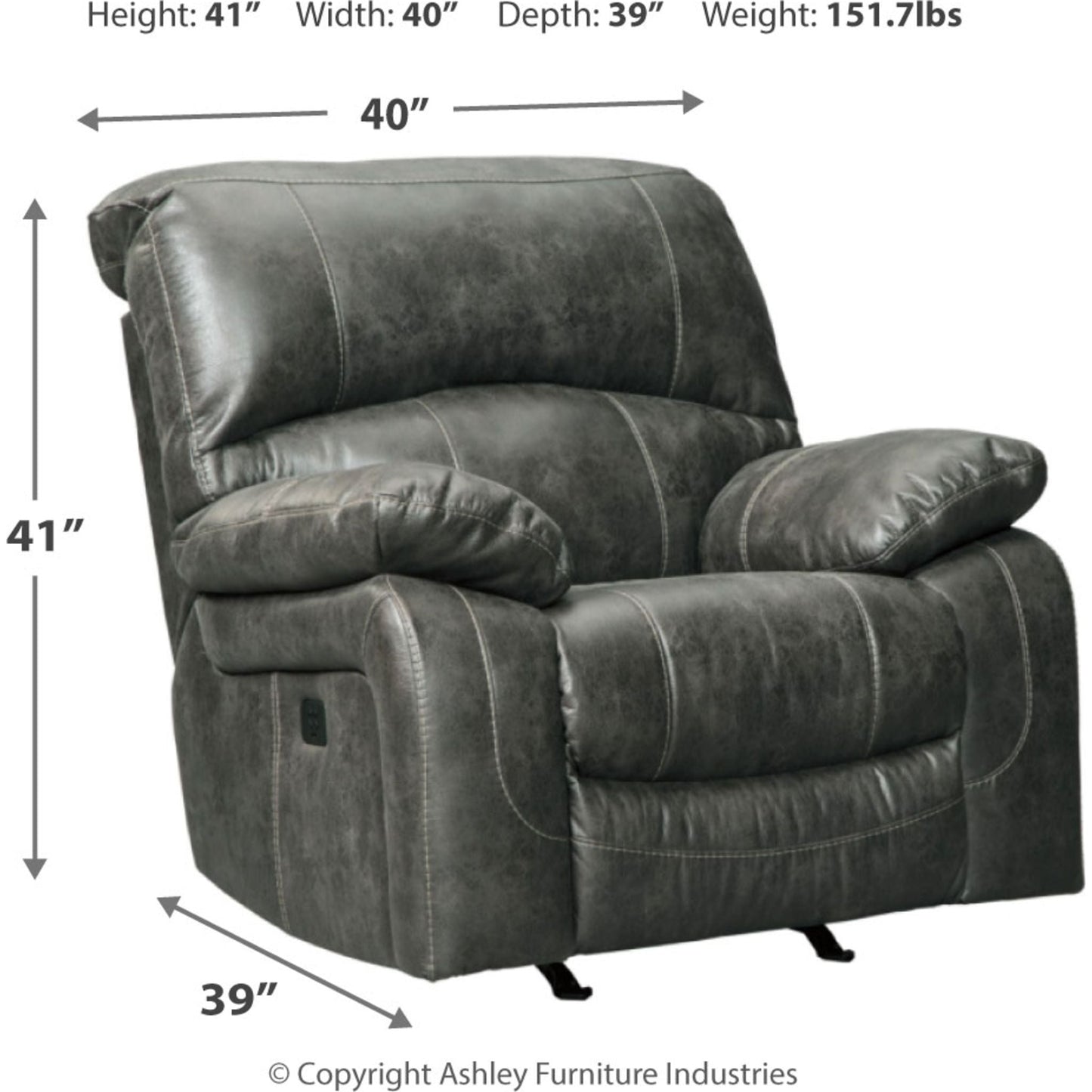 Fauteuil inclinable électrique Dunwell avec appui-tête réglable