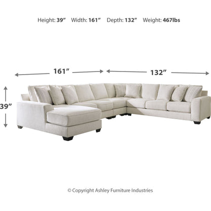 Canapé d'angle 5 pièces exclusif Lerenza avec méridienne