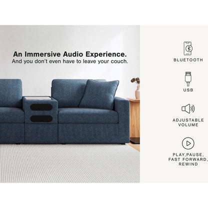 Canapé d'angle modulaire Modmax 8 pièces avec consoles audio