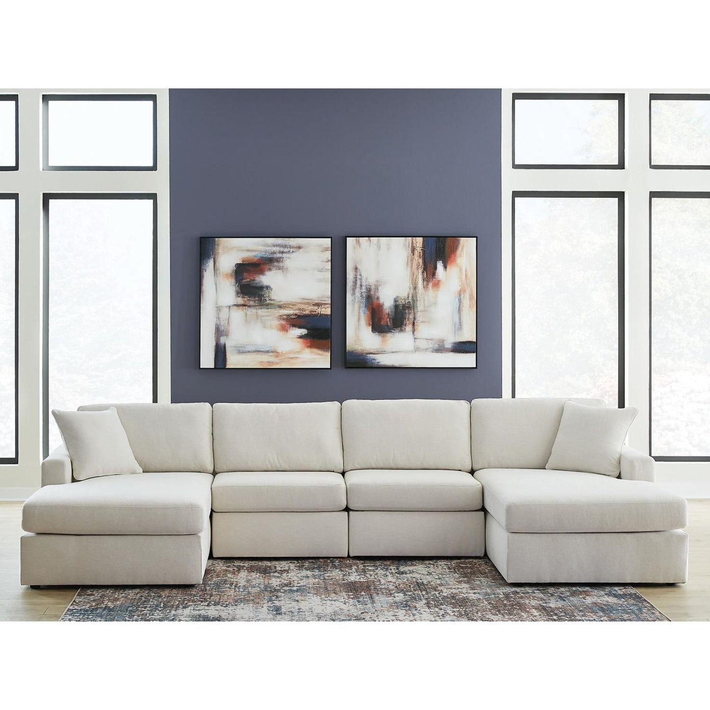 Canapé d'angle modulaire Modmax 4 pièces avec double méridienne