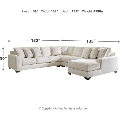 Canapé d'angle 4 pièces exclusif Lerenza avec méridienne