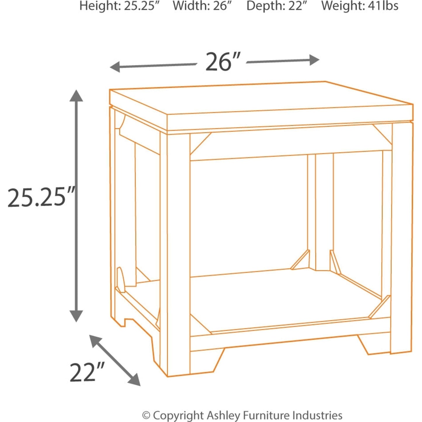 Table d'appoint rectangulaire Rogness