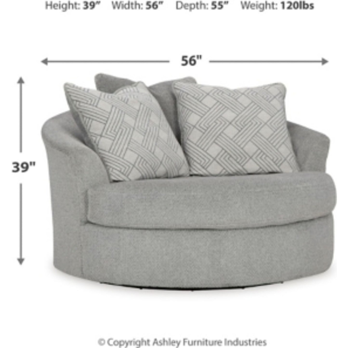 Fauteuil pivotant surdimensionné Casselbury