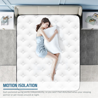 Matelas hybride rafraîchissant en mousse à mémoire de forme, 8 pouces, livré dans une boîte