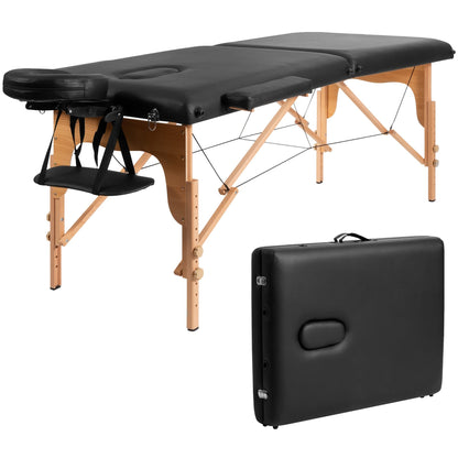 Table de massage portable de 213 cm (84 po) de long, réglable, pour le visage, les soins spa et les tatouages, avec sac de transport.